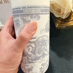 Dior Beauty White and Gray Toile de Jouy Tumbler - New in Box